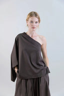 Asymmetric Batwing Mercerized Cotton T-Shirt