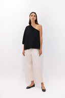 Asymmetric Batwing Mercerized Cotton T-Shirt