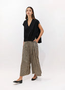 Low Shoulder Mercerized Cotton T-shirt V-neck