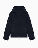 Nylon blouson with hood and heat-taped zips
