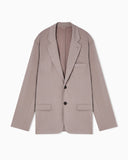 Single-breasted jacket in waffle-effect armure fabric