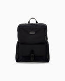 Embossed backpack with a flap pocket and padded mesh straps