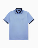 Piqué polo shirt with stripe detail on the collar