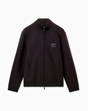 Full-zip sweatshirt in modal jersey with logo plaque