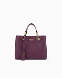 Shopping bag with pebbled finish and detachable strap