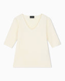 Slim-fit shirt in jacquard jersey with chevron pattern