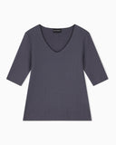 Slim-fit shirt in jacquard jersey with chevron pattern