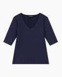 Slim-fit shirt in jacquard jersey with chevron pattern