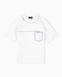 T-shirt in stretch viscose with a pocket outline