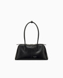 Handbag in smooth leather with top handles and a zip closure