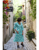 ROBE CORA FLEURS TURQUOISES