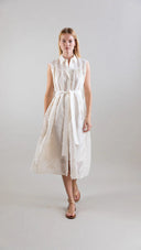 Ethereal Botanical Tencel Shirt-Inspired Dress