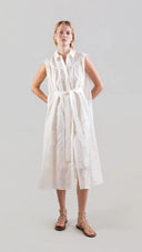 Ethereal Botanical Tencel Shirt-Inspired Dress