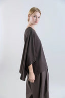 Asymmetric Batwing Mercerized Cotton T-Shirt