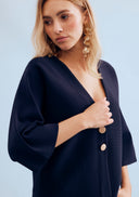 Structured V-neck top with wide sleeves