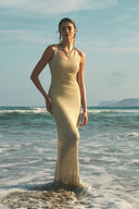 Long openwork knit dress