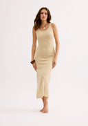 Long openwork knit dress