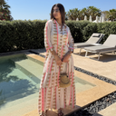 ROBE HELIOS BLANCHE, ROSE ET BRONZE