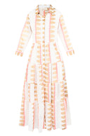 ROBE HELIOS BLANCHE, ROSE ET BRONZE