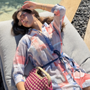 ROBE CHEMISE LAPIS ROSE-BLEU