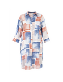 ROBE CHEMISE LAPIS ROSE-BLEU