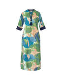 TUNIQUE AMAZONE FLEURS BLEUES ET VERTES