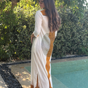TUNIQUE AMAZONE BLANCHE ET MARRON