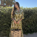 ROBE NINON FEUILLES KAKI