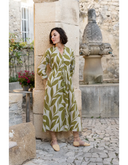 ROBE NINON FEUILLES KAKI