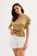 Flowing short-sleeved shirt