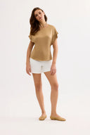 Flowing short-sleeved shirt