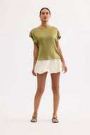 Flowing short-sleeved shirt