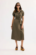 Belted midi skirt