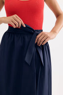 Belted midi skirt