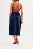Belted midi skirt