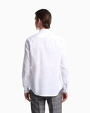Cotton dress shirt with long sleeves and pointed collar