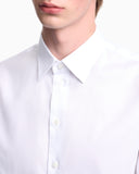 Cotton dress shirt with long sleeves and pointed collar