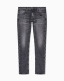 J06 slim-fit washed denim jeans with eagle embroidery