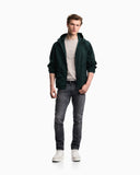 J06 slim-fit washed denim jeans with eagle embroidery