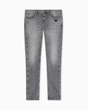 J06 slim-fit washed denim jeans with eagle embroidery