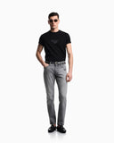 J06 slim-fit washed denim jeans with eagle embroidery