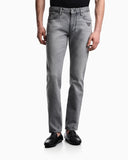 J06 slim-fit washed denim jeans with eagle embroidery