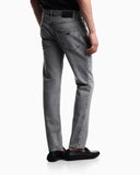 J06 slim-fit washed denim jeans with eagle embroidery
