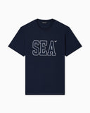 Sea embroidery beachwear T-shirt in jersey