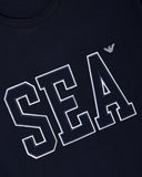Sea embroidery beachwear T-shirt in jersey