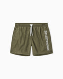 Swim shorts with stitched logo embroidery