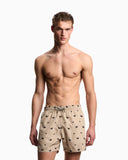 Swim shorts with all-over micro eagle embroidery