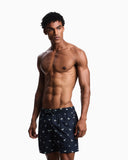 Swim shorts with all-over micro eagle embroidery