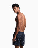 Swim shorts with all-over micro eagle embroidery