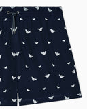 Swim shorts with all-over micro eagle embroidery